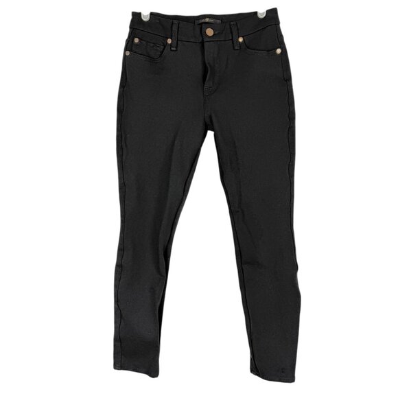 7 For All Mankind Women's Stretch Skinny Low Rise 5-Pockets Black Jegging Sz 25 - Picture 1 of 10
